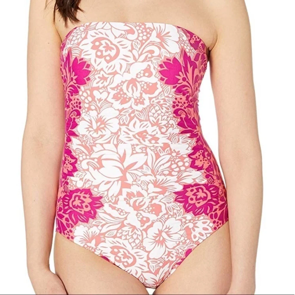 LAUREN Ralph Lauren Hawaiian Bandeau One Piece